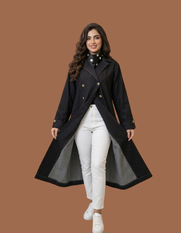 Classic Denim Trench Coat